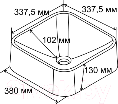 Умывальник Formastone Квадро 35 KV38G405 (черный)