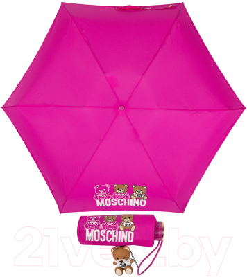 Зонт складной Moschino 8061-SuperminiJ Bear Scribbles Fuxia