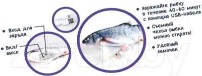 Игрушка для кошек Fancy Pets Карп с дергающимся хвостом / 624