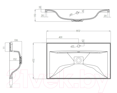 Тумба с умывальником Акватон Диор 80