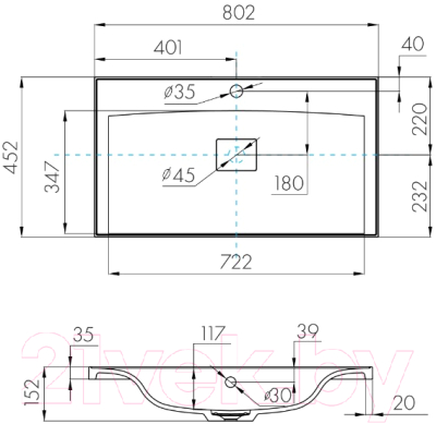 Тумба с умывальником Акватон Мадрид 80 (1A1268K7MA010)