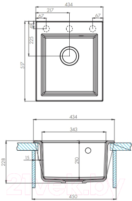 Мойка кухонная Акватон Линеа 43 шампань