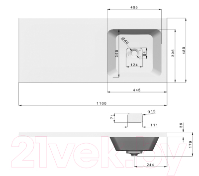 Умывальник Madera Kamilla 110 L