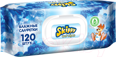 Влажные салфетки детские Skippy Wet Wipes с клапаном - фото