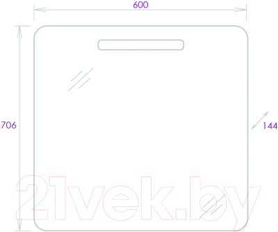 Шкаф с зеркалом для ванной Onika Неаполь 80.01 (208094)