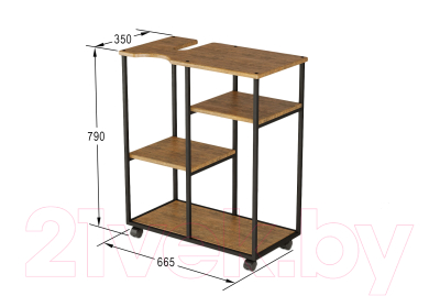Журнальный столик Калифорния мебель Уотер Loft с подставкой для воды (дуб американский)