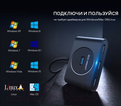 USB-хаб Ugreen CR113 / 40850