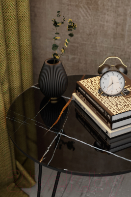 Журнальный столик Калифорния мебель РИД Glass 430 (сахара нуар/черный матовый)