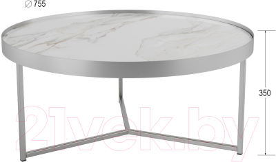 Журнальный столик Калифорния мебель Ориндж (калакатта/хром)
