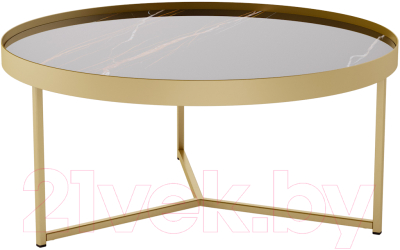 Журнальный столик Калифорния мебель Ориндж (сахара нуар/золото) - фото