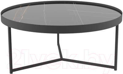 Журнальный столик Калифорния мебель Ориндж (сахара нуар/черный матовый) - фото