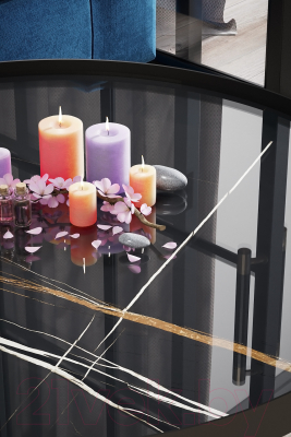 Журнальный столик Калифорния мебель Ориндж (сахара нуар/черный матовый)