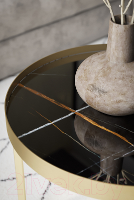 Журнальный столик Калифорния мебель Тайлер (сахара нуар/золотой)