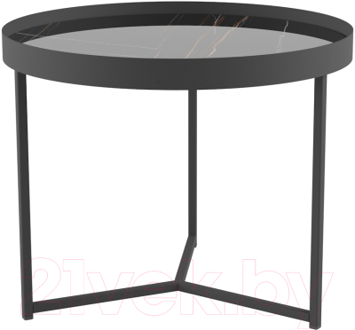 Журнальный столик Калифорния мебель Тайлер (сахара нуар/черный матовый) - фото