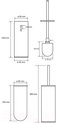 Ершик для унитаза Bemeta Hematit 159313067