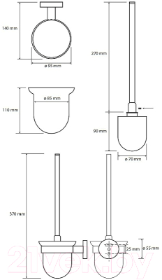 Ершик для унитаза Bemeta Graphit 156113017