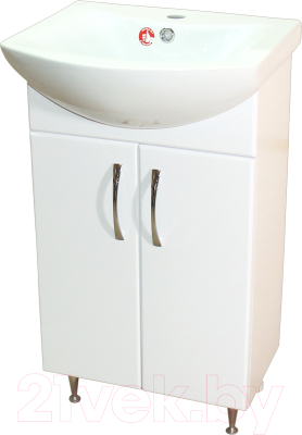 Тумба под умывальник СанитаМебель Камелия-62.21 Д2 (белый) - фото