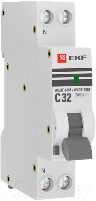 Дифференциальный автомат EKF PROxima АВДТ-63М 32А/30мА / DA63M-32-30 - фото