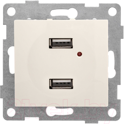 Розетка Gusi Electric Bravo С10USB2-003 (бежевый) - фото