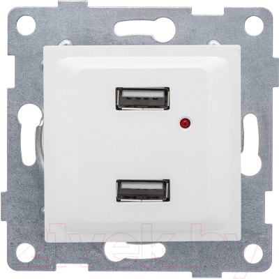 Розетка Gusi Electric Ugra С11USB2-001 (белый) - фото