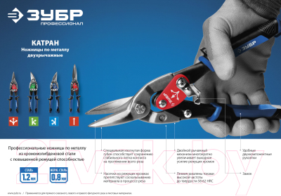 Ножницы по металлу Зубр 23130-S