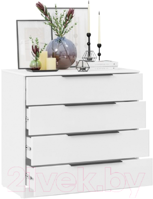 Комод ТриЯ Тесса (белый жемчуг/белый глянец)