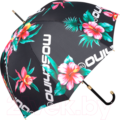 Зонт-трость Moschino 8923-63autoa Hibiscus Black - фото