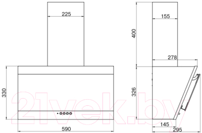 Вытяжка наклонная Elikor Титан 60П-430-К3Д (нержавеющая сталь/черный)