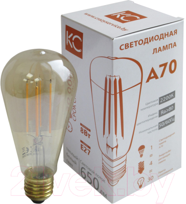 Лампа КС A70-8W-2200K-2700K-E27 / 9501870