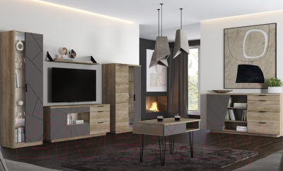 Тумба Anrex Kaylas 1D4S3N (дуб каньон/силк шитаке)