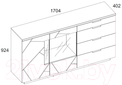 Тумба Anrex Kaylas 2V4S (дуб каньон/силк шитаке)