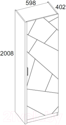 Шкаф-пенал Anrex Kaylas 1D (дуб каньон/силк шитаке)