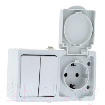 Блок выключатель+розетка EKF Венеция EVRV16-052-10-540 - фото