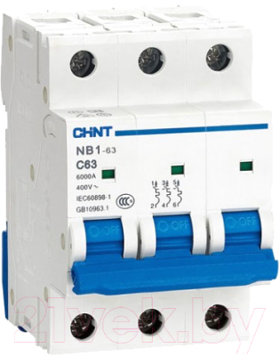 Выключатель автоматический Chint NB1-63 3P 16A 6kА D (DB) / 179714 - фото
