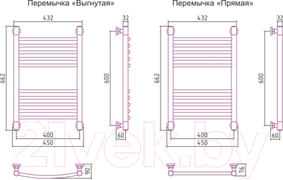 Полотенцесушитель водяной Сунержа Богема+ выгнутая 60x40 / 00-0221-6040