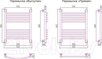 Полотенцесушитель водяной Сунержа Богема+ прямая 60x50 / 00-0220-6050