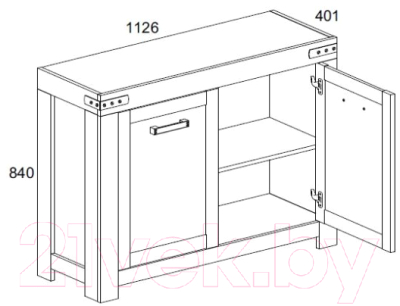Тумба Anrex Mortiz 2D (дуб вотан)