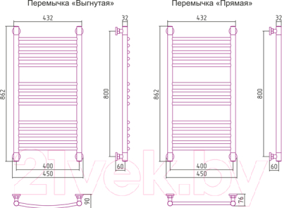 Полотенцесушитель водяной Сунержа Богема+ прямая 80x40 / 00-0220-8040