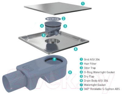 Трап для душа Valtemo VFD-774315.05
