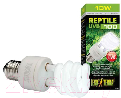 Лампа для террариума Exo Terra Reptile UVB100 Former UVB5.0 Compact 13 W PT2186 / H221863 - фото