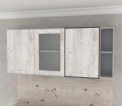 Шкаф навесной для кухни Интерлиния Компо ВШ50-720-1дв (дуб белый)