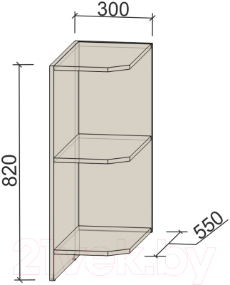 Угловое окончание для кухни Интерлиния Компо НПз30 (серый)