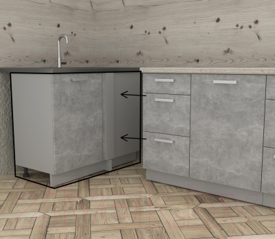 Шкаф под мойку Интерлиния Компо НШ108-М.П