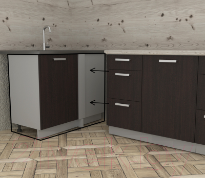 Шкаф под мойку Интерлиния Компо НШ108-М.П