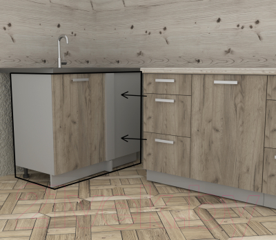 Шкаф под мойку Интерлиния Компо НШ108-М.П