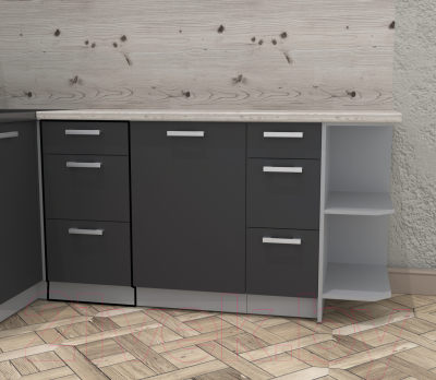 Шкаф-стол кухонный Интерлиния Компо НШ40рш3 1м+2б