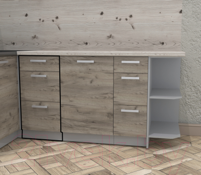 Шкаф-стол кухонный Интерлиния Компо НШ40рш3 1м+2б