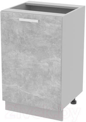 Шкаф-стол кухонный Интерлиния Компо НШ50р-1дв (бетон) - фото