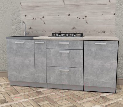 Шкаф-стол кухонный Интерлиния Компо НШ50р-1дв (бетон)