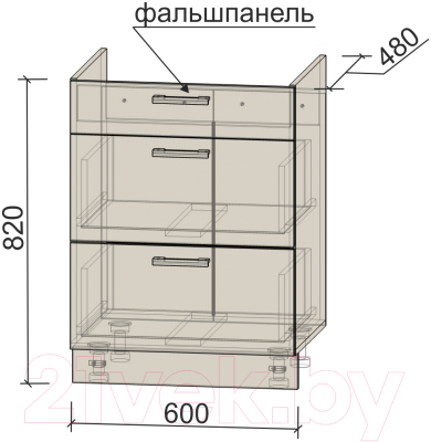 Шкаф-стол кухонный Интерлиния Компо НШ60ВП